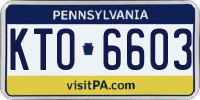 PA license plate KTO6603
