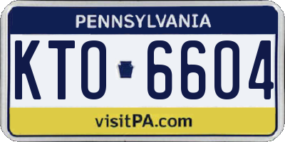 PA license plate KTO6604