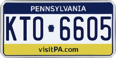 PA license plate KTO6605