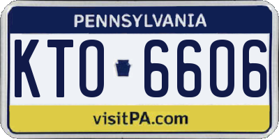 PA license plate KTO6606