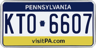 PA license plate KTO6607
