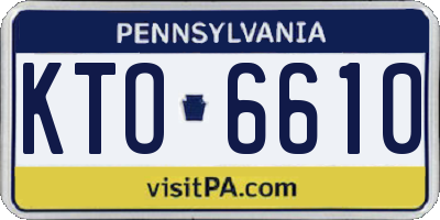 PA license plate KTO6610