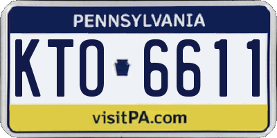 PA license plate KTO6611