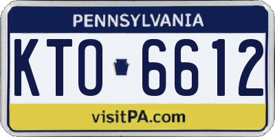 PA license plate KTO6612