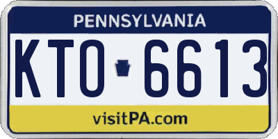 PA license plate KTO6613