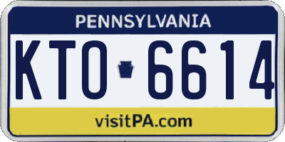 PA license plate KTO6614