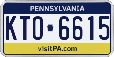 PA license plate KTO6615