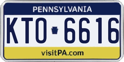 PA license plate KTO6616