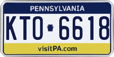 PA license plate KTO6618
