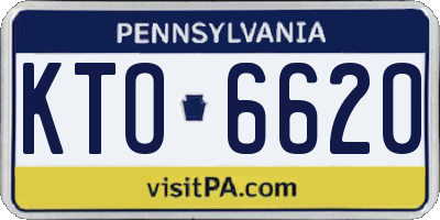 PA license plate KTO6620