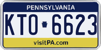 PA license plate KTO6623