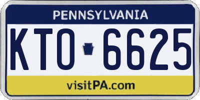 PA license plate KTO6625