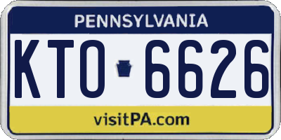 PA license plate KTO6626