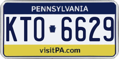 PA license plate KTO6629
