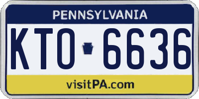 PA license plate KTO6636