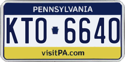 PA license plate KTO6640
