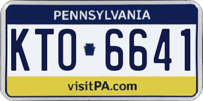 PA license plate KTO6641