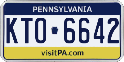 PA license plate KTO6642