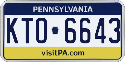 PA license plate KTO6643