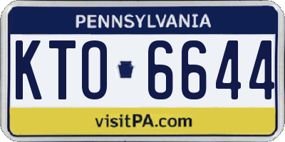 PA license plate KTO6644