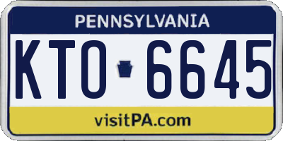 PA license plate KTO6645
