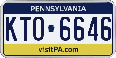 PA license plate KTO6646