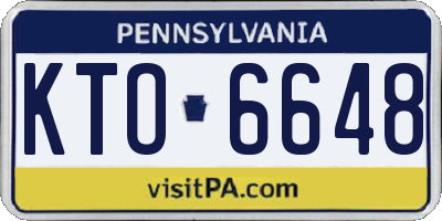 PA license plate KTO6648