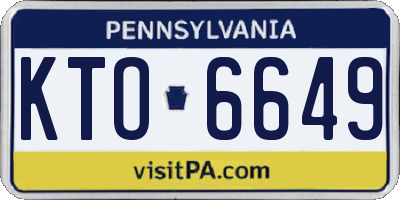 PA license plate KTO6649