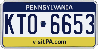 PA license plate KTO6653