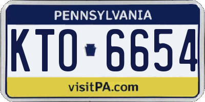 PA license plate KTO6654