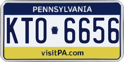 PA license plate KTO6656