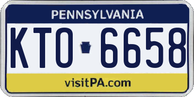 PA license plate KTO6658