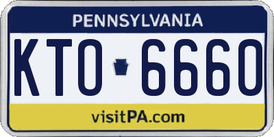 PA license plate KTO6660