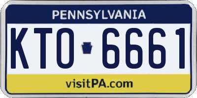 PA license plate KTO6661
