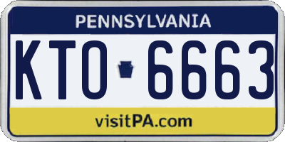 PA license plate KTO6663