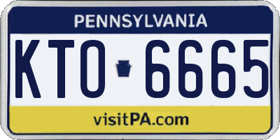 PA license plate KTO6665