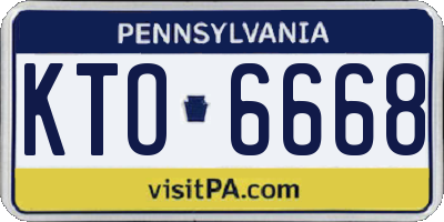 PA license plate KTO6668