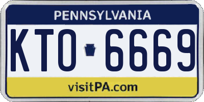 PA license plate KTO6669