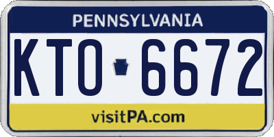 PA license plate KTO6672