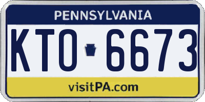PA license plate KTO6673