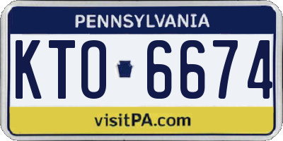 PA license plate KTO6674