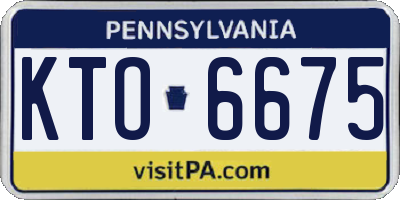 PA license plate KTO6675