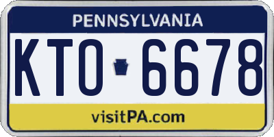 PA license plate KTO6678