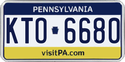 PA license plate KTO6680