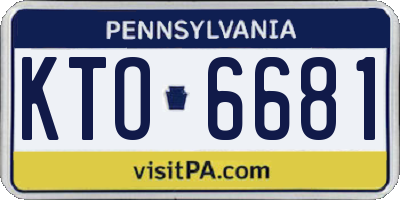 PA license plate KTO6681