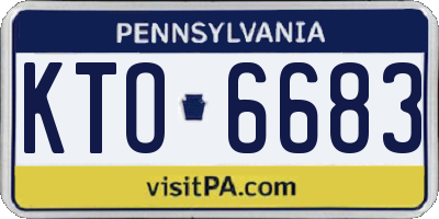 PA license plate KTO6683