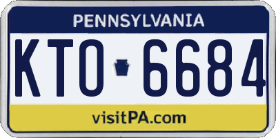 PA license plate KTO6684