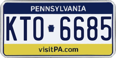 PA license plate KTO6685