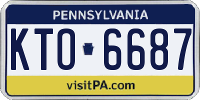 PA license plate KTO6687