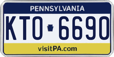 PA license plate KTO6690